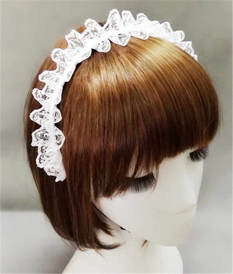 TanQiang Handmade Hair Accessory Headband Gothic lolita cosplay maid black and white lace hair trim hair hoop - Image 4
